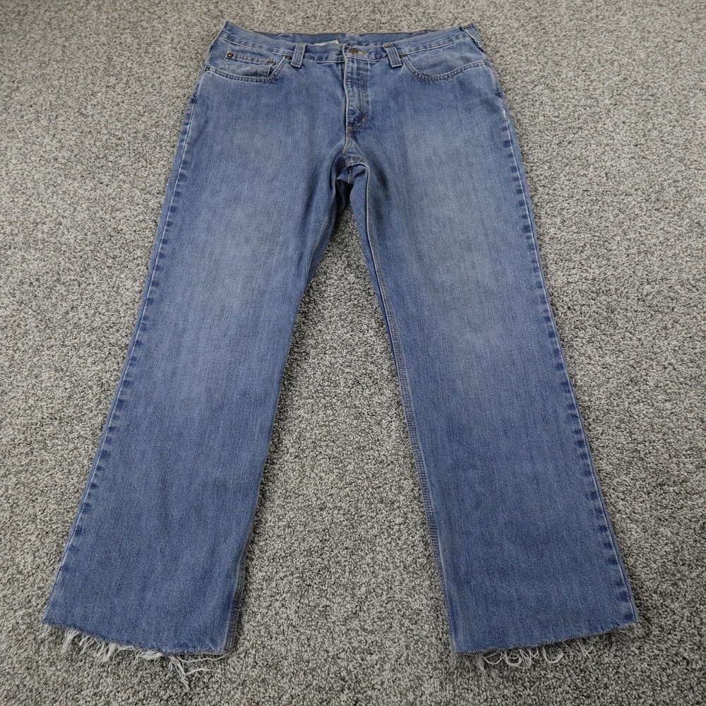 Carhartt Jeans Mens 36X30 Dark Blue Denim Pants Relaxed Straight Grunge Workwear